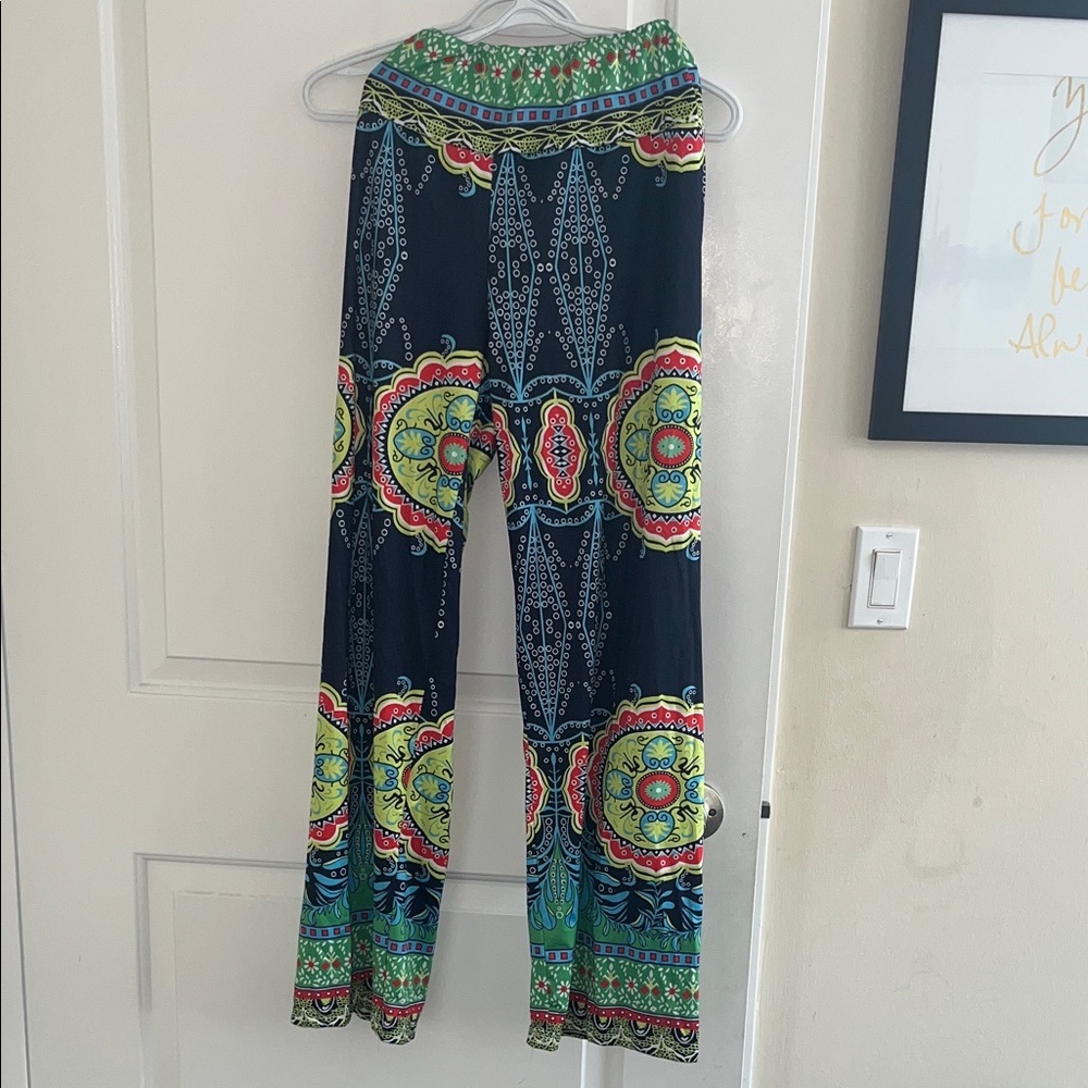 Boho Medallion Print Wide Leg Palazzo Pants | Size L